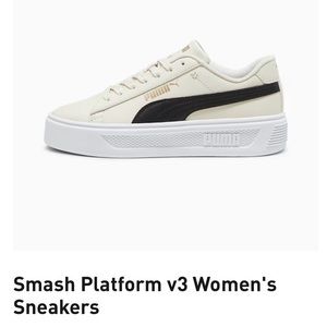 Puma Smash Platform v3 Women’s Sneaker Cream Navy Size 9